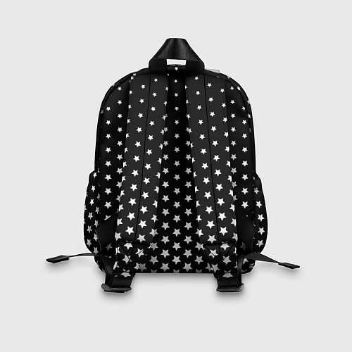 Детский рюкзак Градиент белых звезд на черном / 3D-принт – фото 2