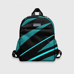 Детский рюкзак Чёрный с голубым полосы текстура
