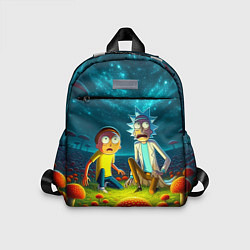 Детский рюкзак Rick and Morty on the fly agaric planet