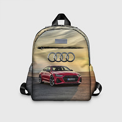 Детский рюкзак Audi RS 7 на закате солнца, цвет: 3D-принт