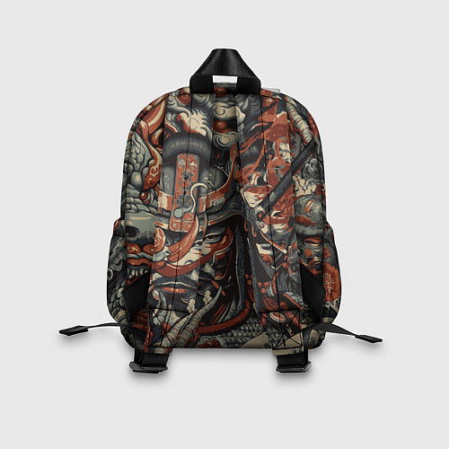 Детский рюкзак Драконы и самураи в стиле ирезуми / 3D-принт – фото 2