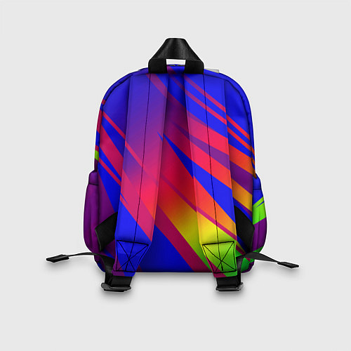 Детский рюкзак Красно-синий с полосами градиент / 3D-принт – фото 2