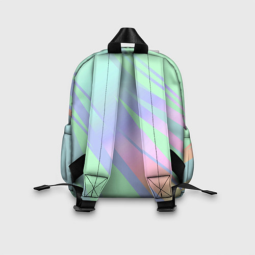 Детский рюкзак Светлый зелёный мятный с полосами градиент / 3D-принт – фото 2