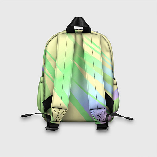 Детский рюкзак Жёлто-зелёный полосатый / 3D-принт – фото 2
