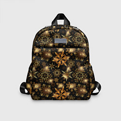 Детский рюкзак Золотые снежинки, цвет: 3D-принт