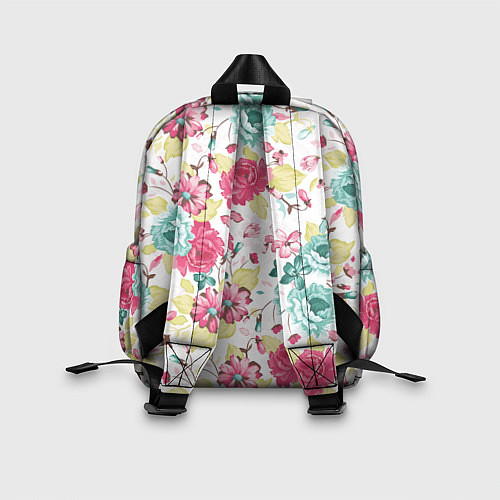 Детский рюкзак Розы красные и бирюзовые / 3D-принт – фото 2