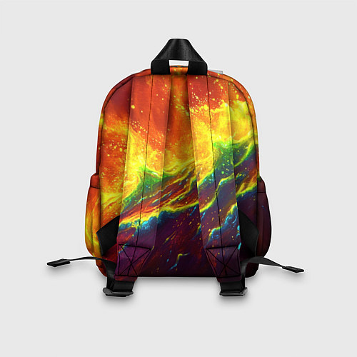 Детский рюкзак Абстрактные волны с огнем / 3D-принт – фото 2