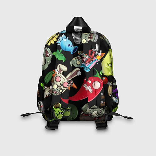 Детский рюкзак Растения против зомби персонажи на черном / 3D-принт – фото 2