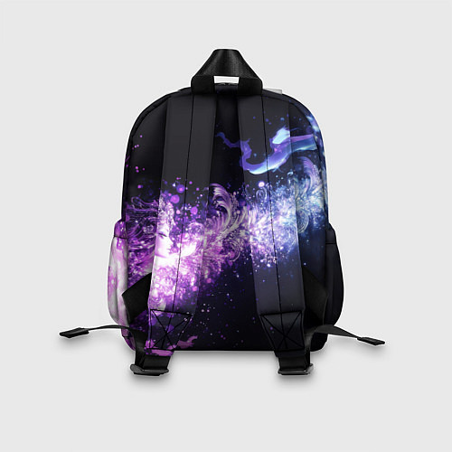 Детский рюкзак Фиолетово-синяя абстрактная волна / 3D-принт – фото 2
