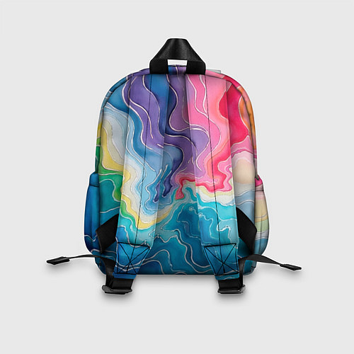 Детский рюкзак Абстрактные волны в мраморном стиле / 3D-принт – фото 2