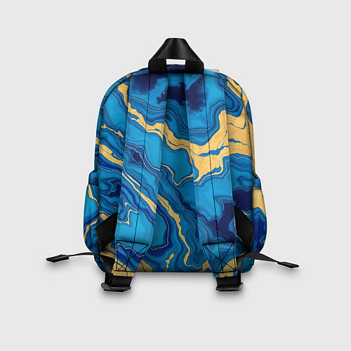 Детский рюкзак Синий мрамор с золотом / 3D-принт – фото 2