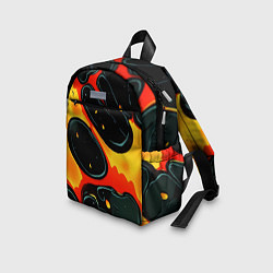 Детский рюкзак Оранжевые разломы текстура, цвет: 3D-принт — фото 2