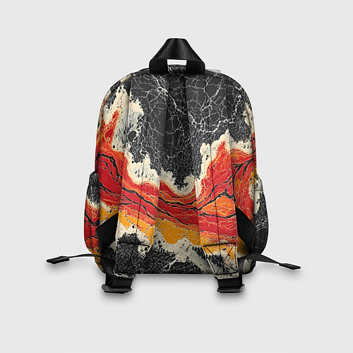 Детский рюкзак Красно-черная потертая текстура / 3D-принт – фото 2