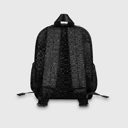 Детский рюкзак Чёрный текстурный с узором / 3D-принт – фото 2