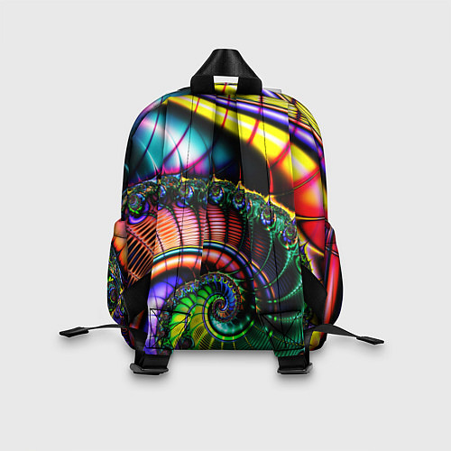 Детский рюкзак Фрактальный узор неоновый / 3D-принт – фото 2