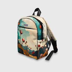 Детский рюкзак Сюрреалистичный пейзаж с цветами, цвет: 3D-принт — фото 2