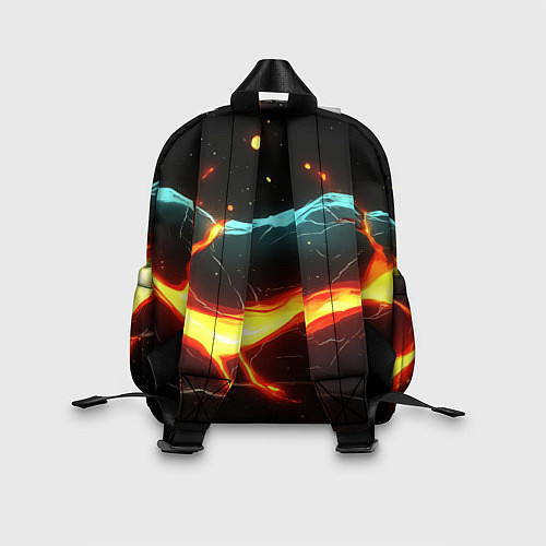 Детский рюкзак Лава в черной текстуре / 3D-принт – фото 2
