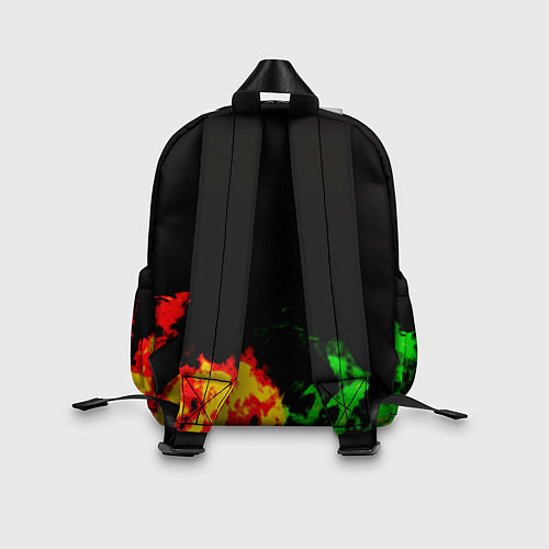 Детский рюкзак Амонг ас огненная текстура / 3D-принт – фото 2