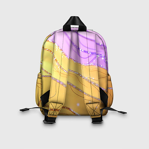 Детский рюкзак Фиолетово-золотая текстура с блестяшками / 3D-принт – фото 2
