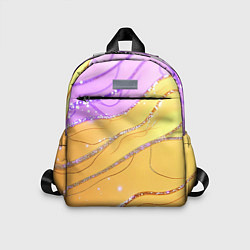Детский рюкзак Фиолетово-золотая текстура с блестяшками, цвет: 3D-принт