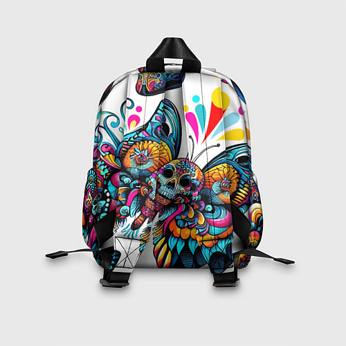 Детский рюкзак Бабочка и череп - нейроарт паттерн / 3D-принт – фото 2