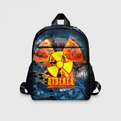Детский рюкзак Stalker огненное лого чернобыль, цвет: 3D-принт