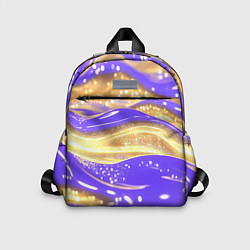 Детский рюкзак Фиолетово-золотая жидкая текстура, цвет: 3D-принт
