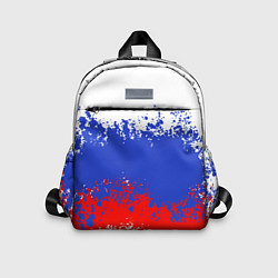 Детский рюкзак Флаг России в виде хаотичных пятен, цвет: 3D-принт