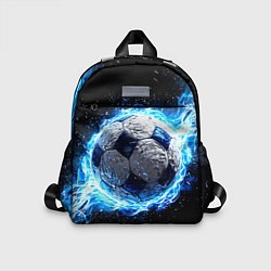 Детский рюкзак Футбольный мяч в синем пламени, цвет: 3D-принт