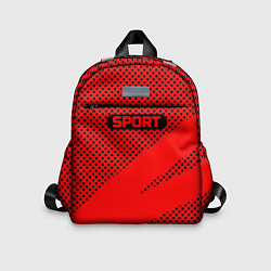 Детский рюкзак Sport красно-чёрный текстурный, цвет: 3D-принт