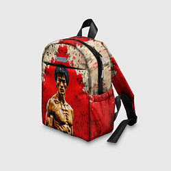 Детский рюкзак Брюс Ли на красном, цвет: 3D-принт — фото 2