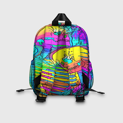 Детский рюкзак Черепа неоновые краски / 3D-принт – фото 2