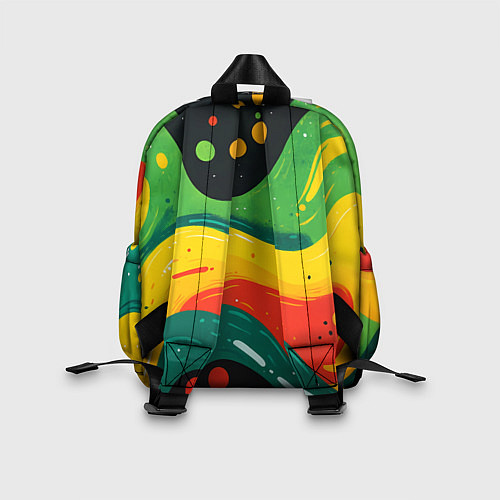 Детский рюкзак Желто-зеленая краска текстура / 3D-принт – фото 2