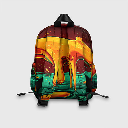 Детский рюкзак Оранжевая клякса текстура / 3D-принт – фото 2
