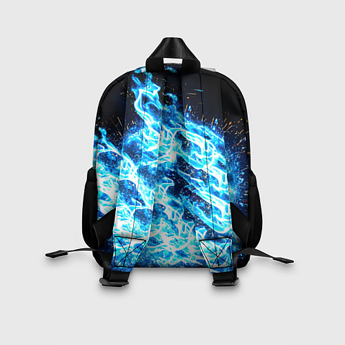 Детский рюкзак Шлем для американского футбола в синем пламени / 3D-принт – фото 2