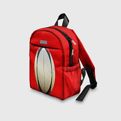 Детский рюкзак Мяч для регби на красном, цвет: 3D-принт — фото 2