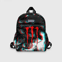 Детский рюкзак Monster energy огонь глитч, цвет: 3D-принт