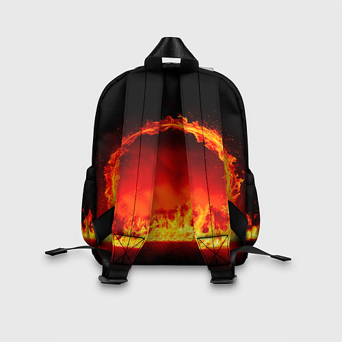 Детский рюкзак Трековый велосипедист в огне / 3D-принт – фото 2
