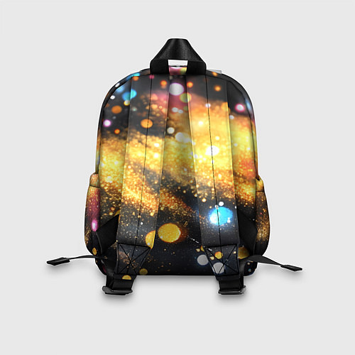 Детский рюкзак Золотая текстура на черном фоне / 3D-принт – фото 2