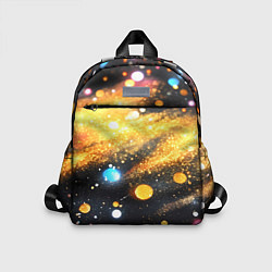 Детский рюкзак Золотая текстура на черном фоне, цвет: 3D-принт