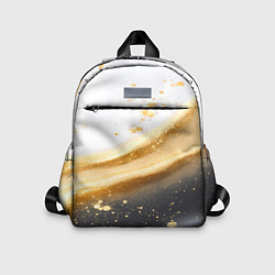 Детский рюкзак Черно-золотая текстура на белом