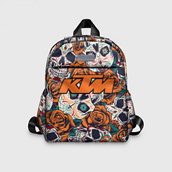 Детский рюкзак Оранжевые черепа КТМ, цвет: 3D-принт