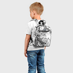 Детский рюкзак Татуировка дракона на белом, цвет: 3D-принт — фото 2