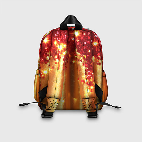 Детский рюкзак Красно-золотая волнистая текстура / 3D-принт – фото 2
