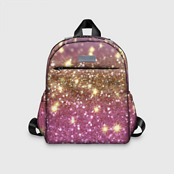 Детский рюкзак Золотые блестки на розовом, цвет: 3D-принт