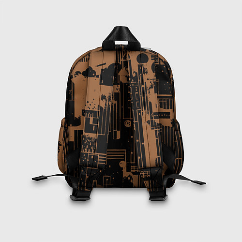 Детский рюкзак Чёрно-коричневый абстракция геометричный / 3D-принт – фото 2