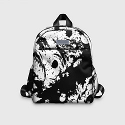 Детский рюкзак Чёрный с белой абстракцией, цвет: 3D-принт