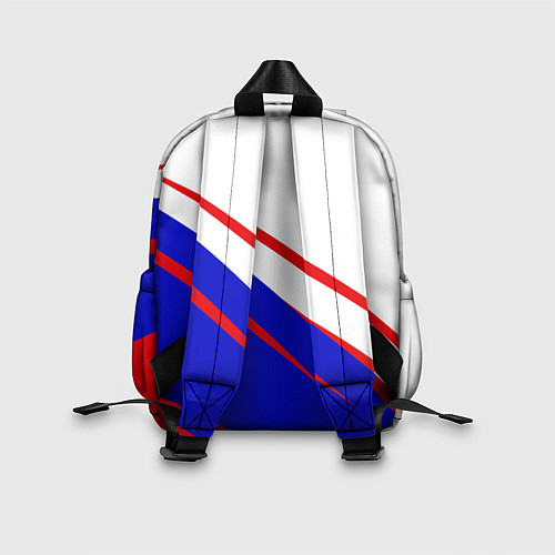 Детский рюкзак Герб на фоне цветов флага бело-сине-красный / 3D-принт – фото 2