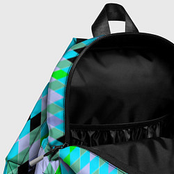 Детский рюкзак Геометрический узор с разноцветными ромбами, цвет: 3D-принт — фото 2