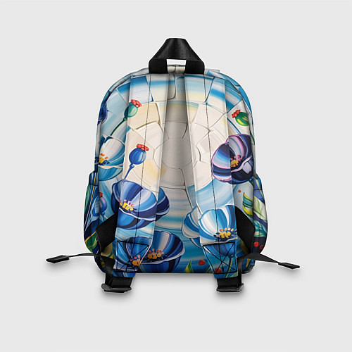 Детский рюкзак Импасто - синие маки в поле / 3D-принт – фото 2